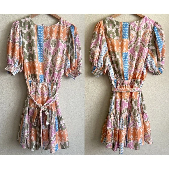 Vici Shailene Puff Sleeve Tiered Mini Dress-Size M-NWOT - Picture 3 of 8